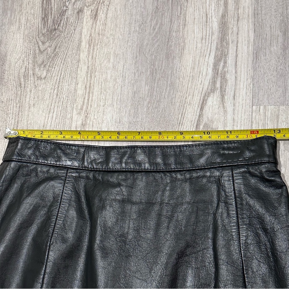 Apostrophe Black Genuine Leather Skirt Pencil Skirt Zip Closure size 8 - Picture 6 of 6